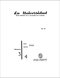 					Ver Núm. 3-4 (1965): La Universidad, No 3-4 Mayo-Agosto 1965
				
