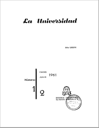 					Ver Núm. 1-2 (1961): La Universidad, No 1-2 Enero-Junio 1961
				