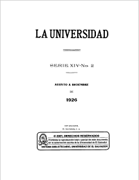 					Ver Núm. 2 (1926): La Universidad, No 2 1926
				