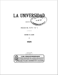 					Ver Núm. 1 (1926): La Universidad, No 1 1926
				